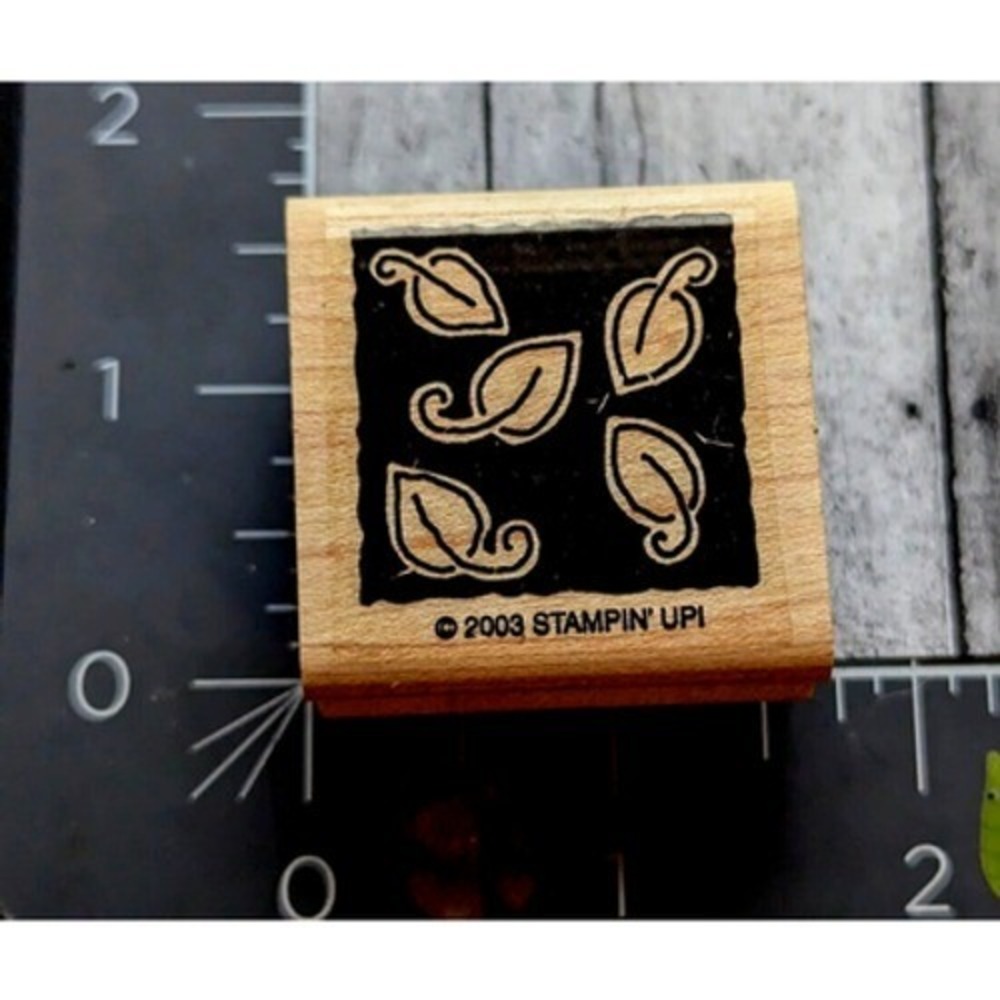 Stampin' Up! Leaves Silhouette Background 2003 Rubber Stamp Wood #F120